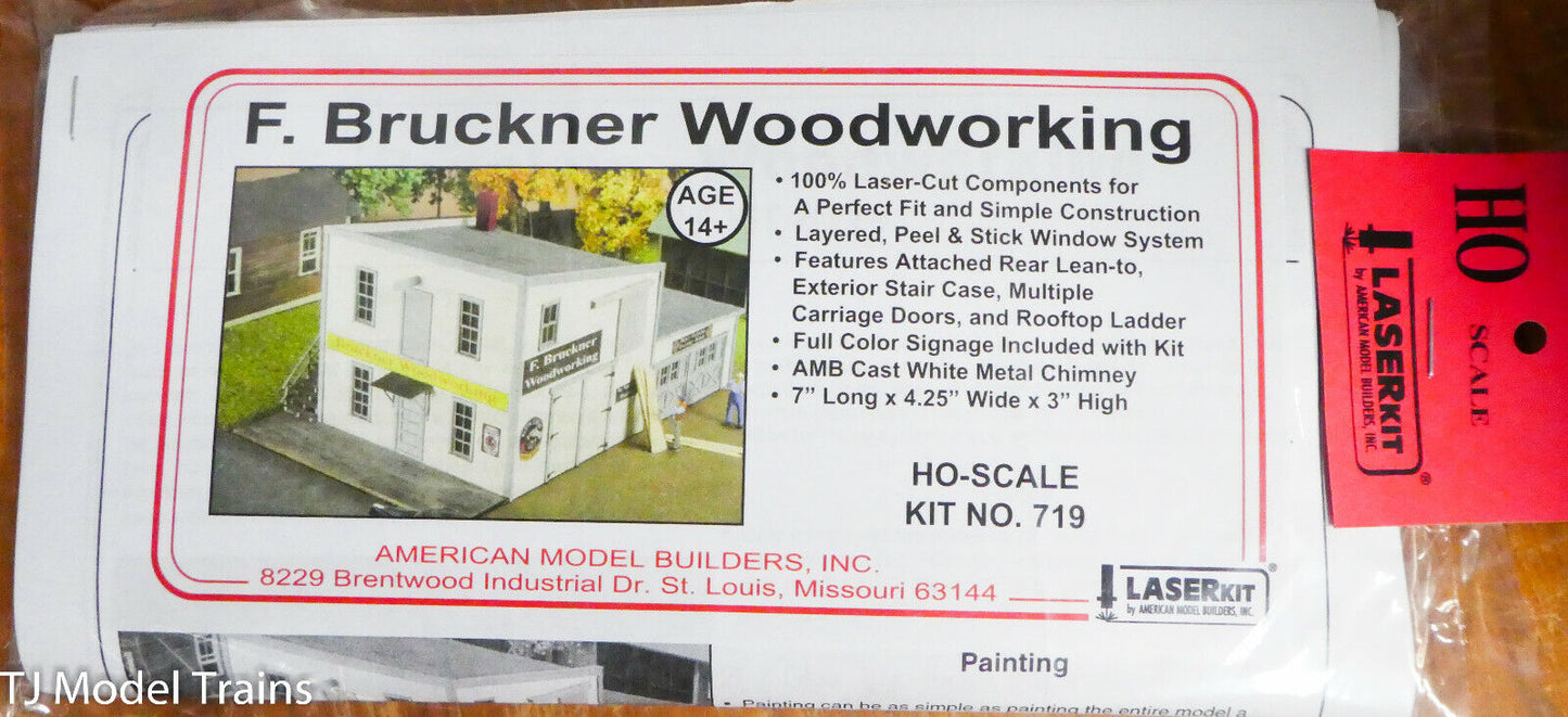 American Model Builders HO #719 F. Bruckner Woodworking (Building) Laser Cut