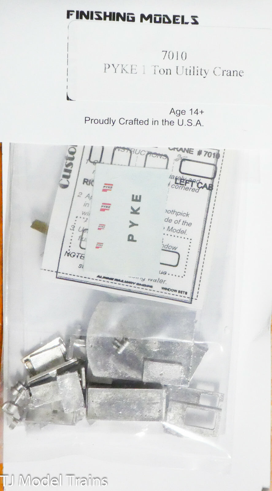 Custom Finishing Models HO #7010 Pyke Utility Crane (White Metal Kit)