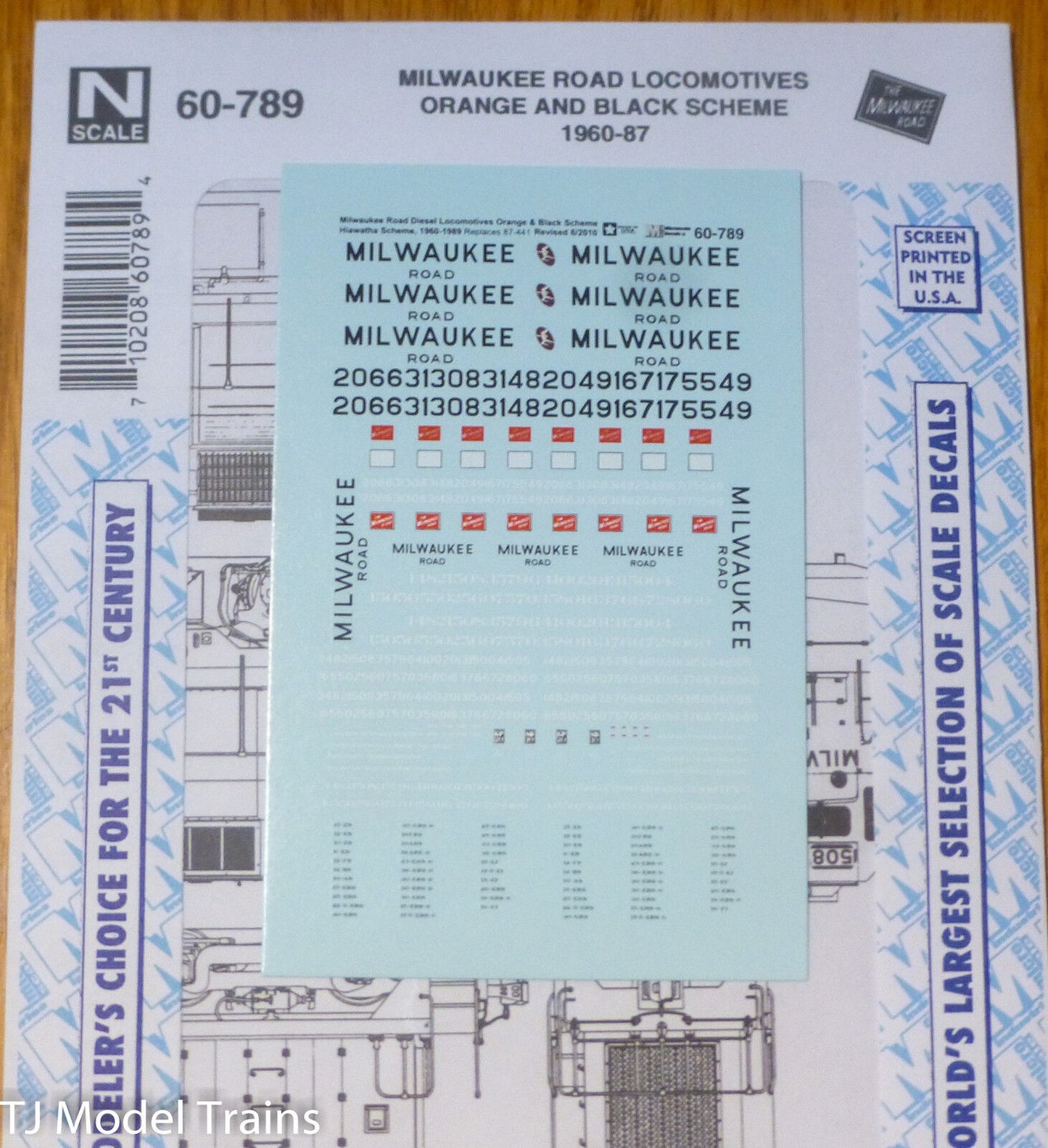 Microscale Decal N #60-789 Milwaukee Road Diesels Locomotives 1960-87