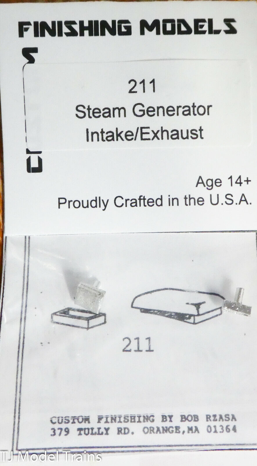 Custom Finishing Models HO #211 Steam Generator Intake / Exhaust (White Metal)
