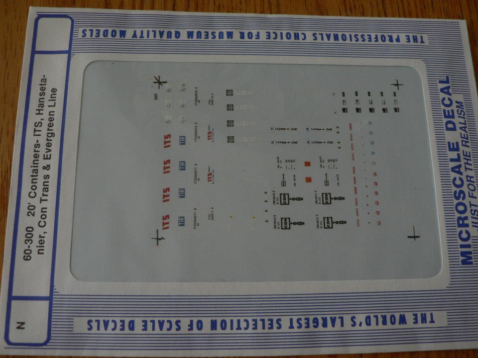 Microscale Decal N #60-300 20' Container Decal Set - Hansetainer/Con TRans/Ever
