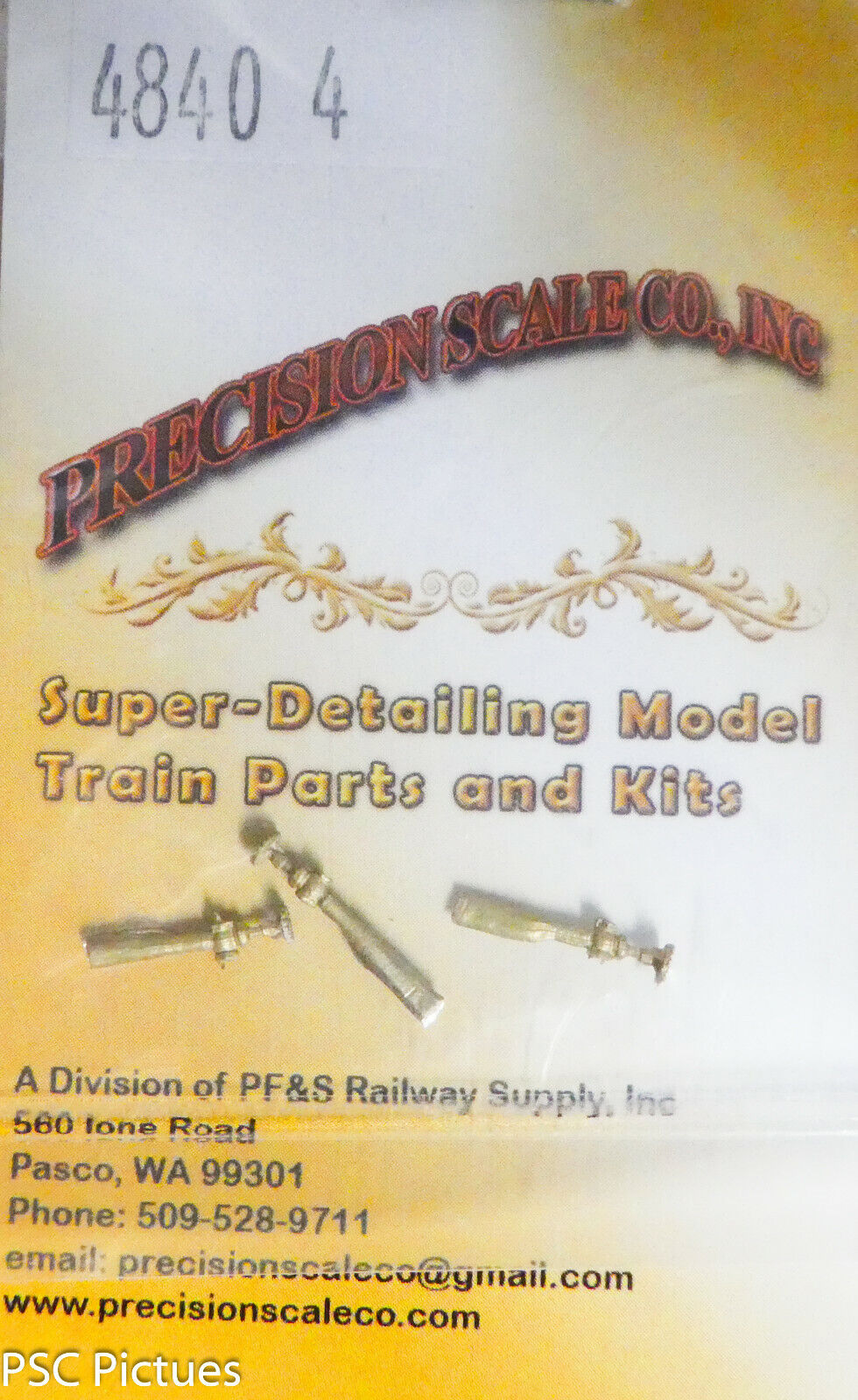 Precision Scale HO,O,S #4840.4 Valves, Cored Globe, .028" Dia., 2"=HO, 1-3/8=S &