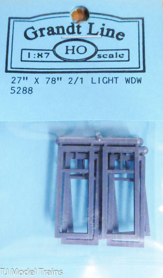 Grandt Line HO #5288 3-Pane Windows -- 2-Over-1, Scale 27 x 78" 68.6 x 198cm
