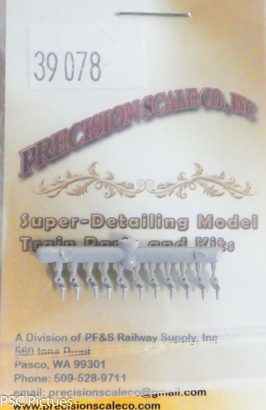 Precision Scale HO #39078 Brackets, for EMD Coupler Lift Bar, Cored .020(Plastic