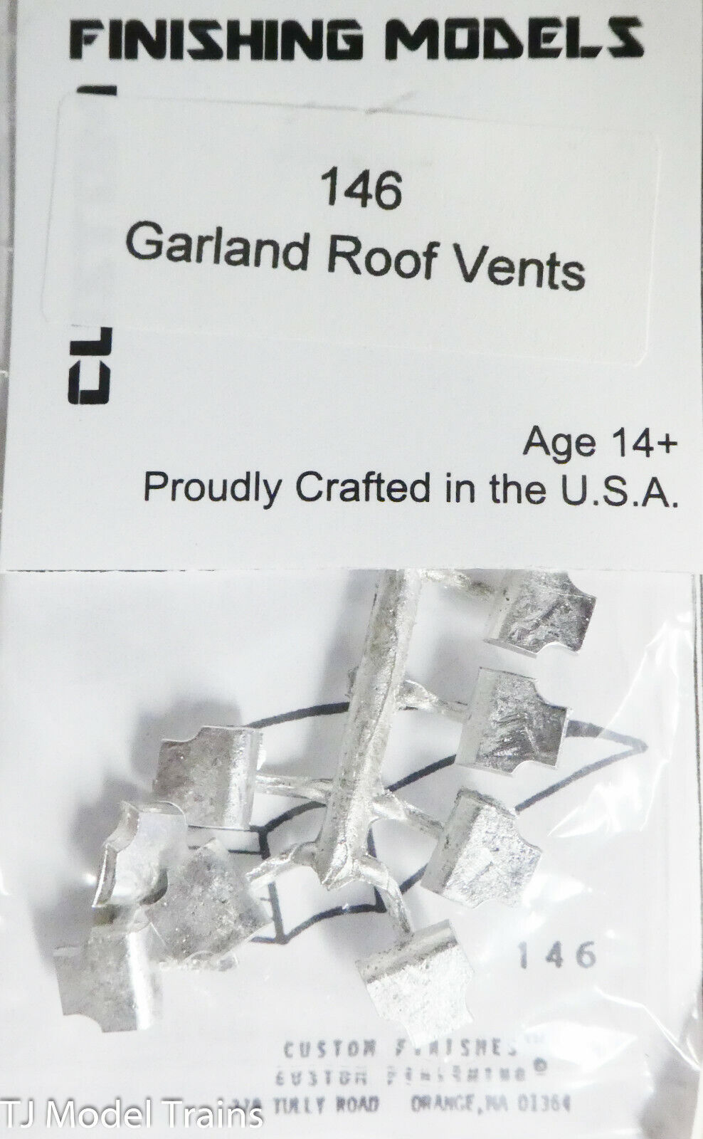 Custom Finishing Models HO #146 Garland Roof Vents (White Metal) Castings