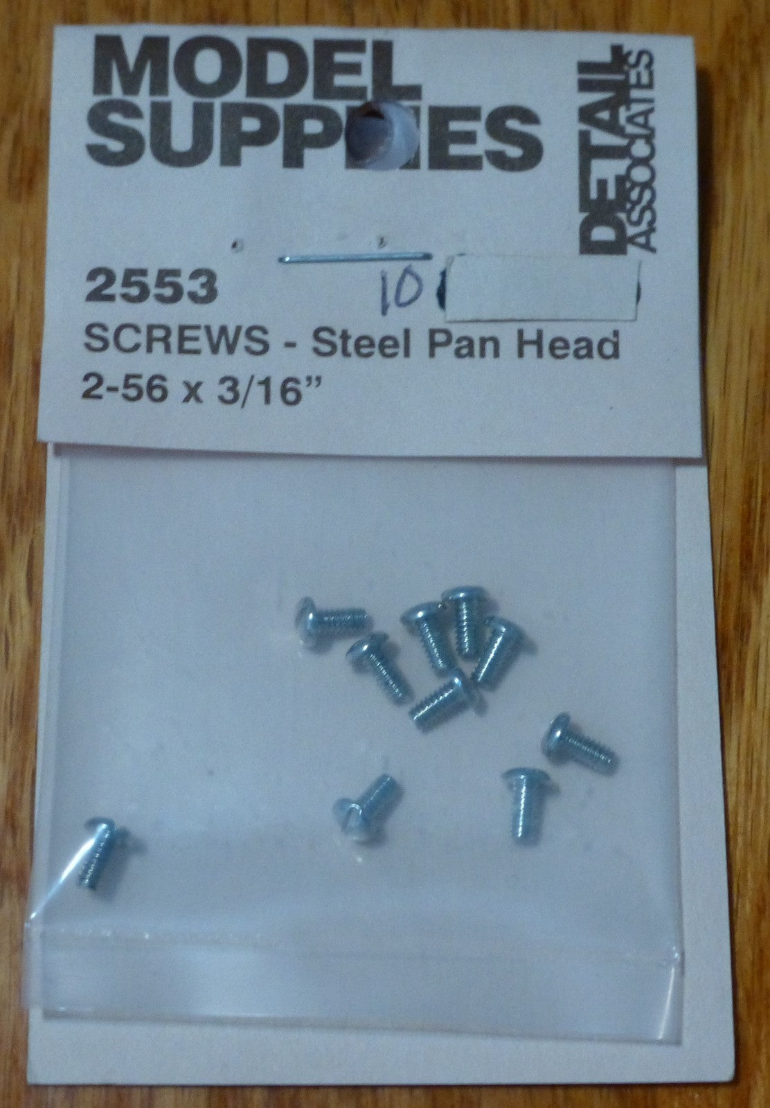 Detail Associates #2553 Screws - Steel Pan Head 2-56 x 3/16" (10 pcs.)