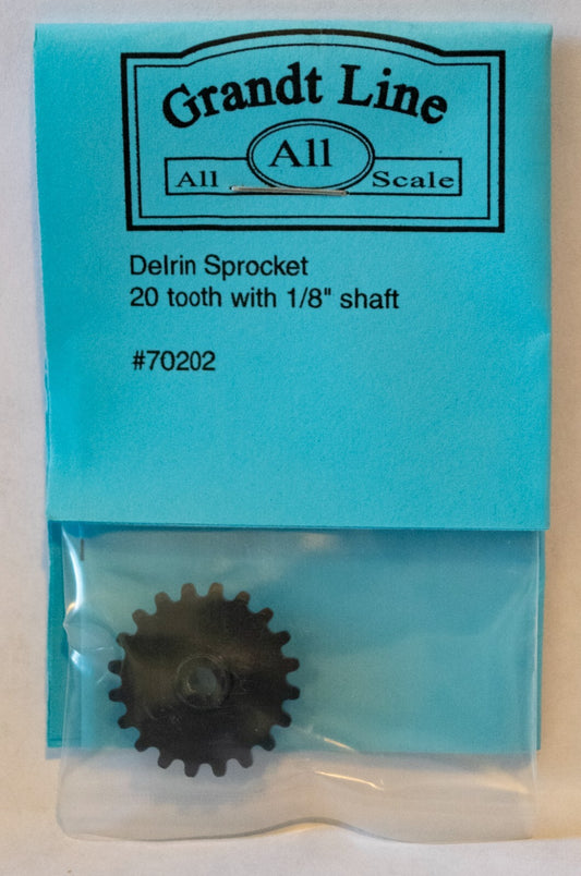Grandt Line #70202 Delrin Sprockets -- 1/8" 3.2mm Shaft, 20-Tooth