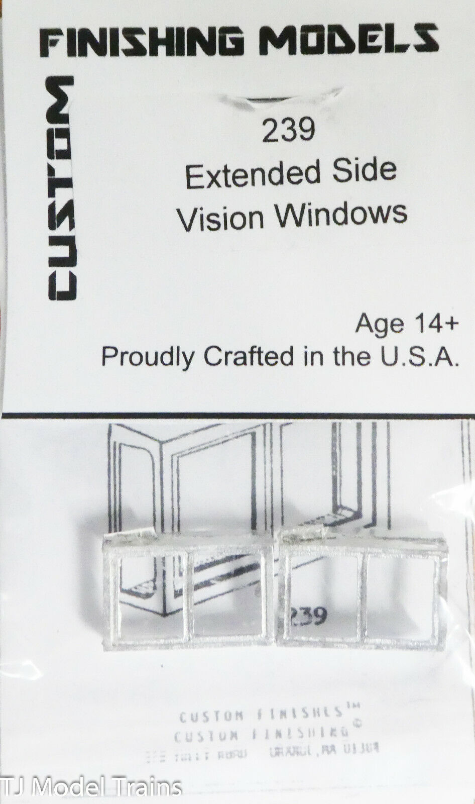 Custom Finishing Models HO #239 Extended-Vision Side Windows (White Metal)