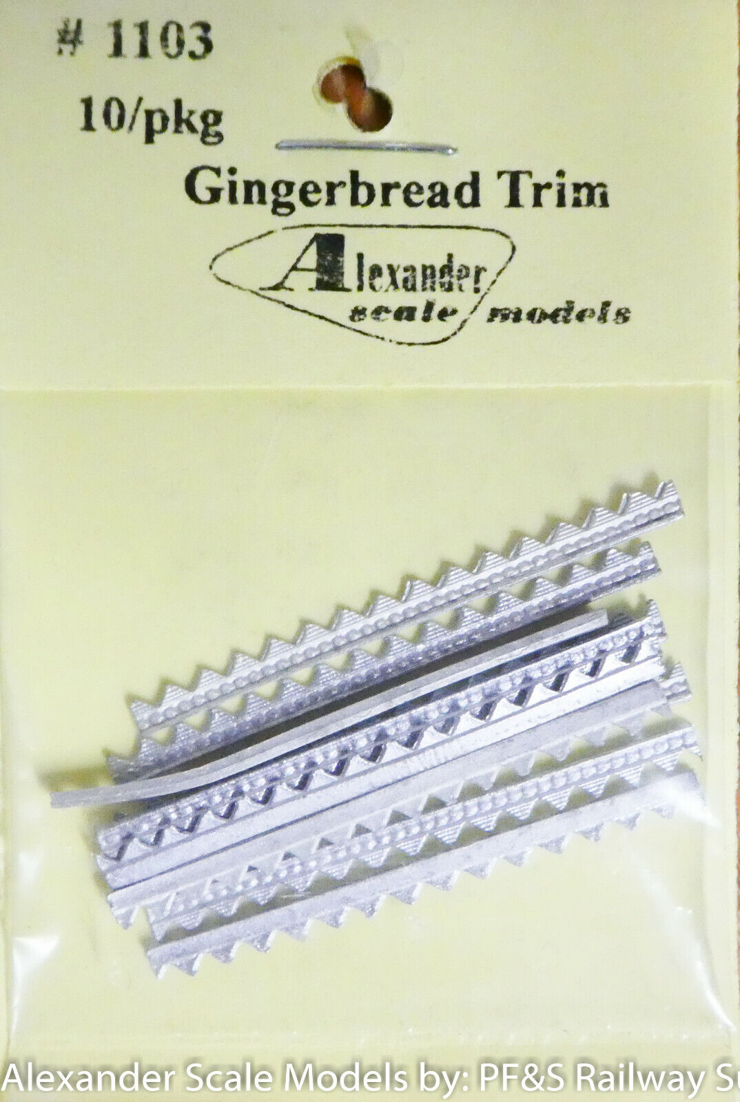 Alexander Scale HO #1103 Gingerbread Trim (10pcs) White Metal (1:87th Scale)