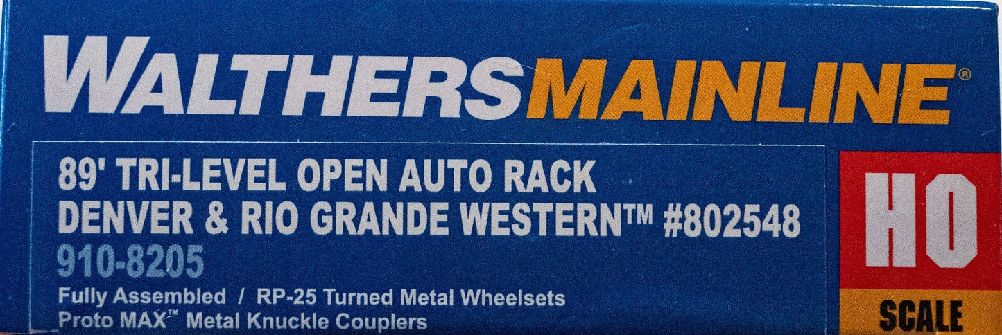 Walthers HO #910-8205 89' Flatcar w/Tri-Level Open Auto Rack - Ready to Run -- D