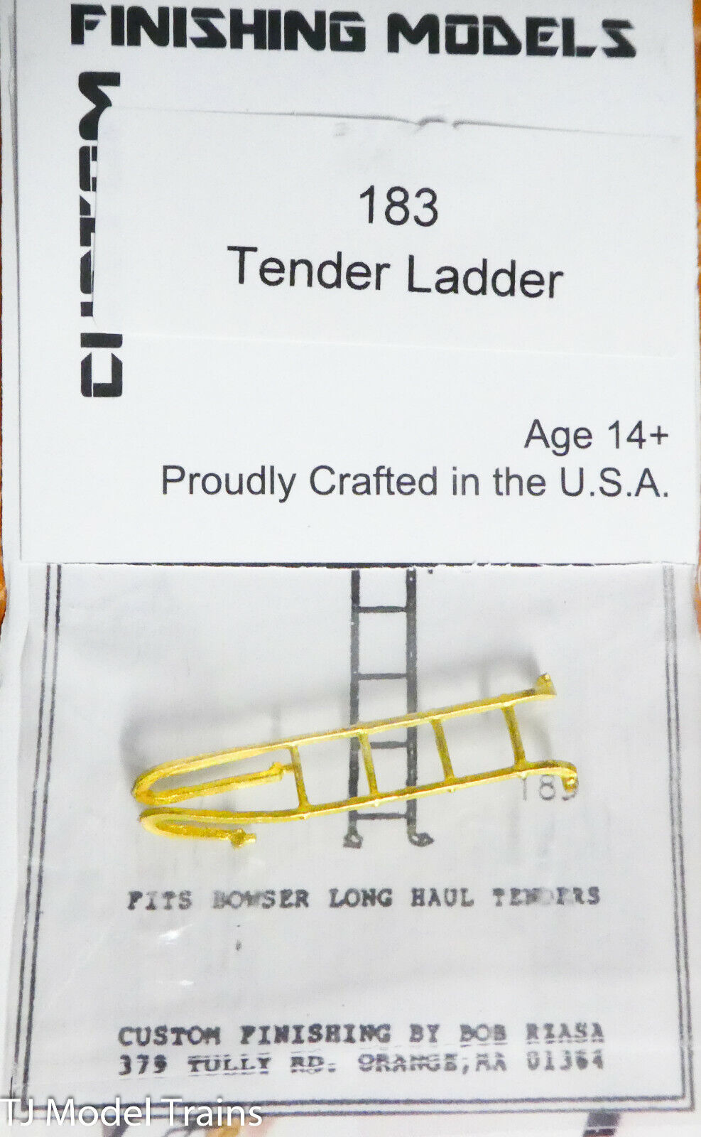 Custom Finishing Models HO #183 Tender Ladder (Brass Casting) 1:87th Scale