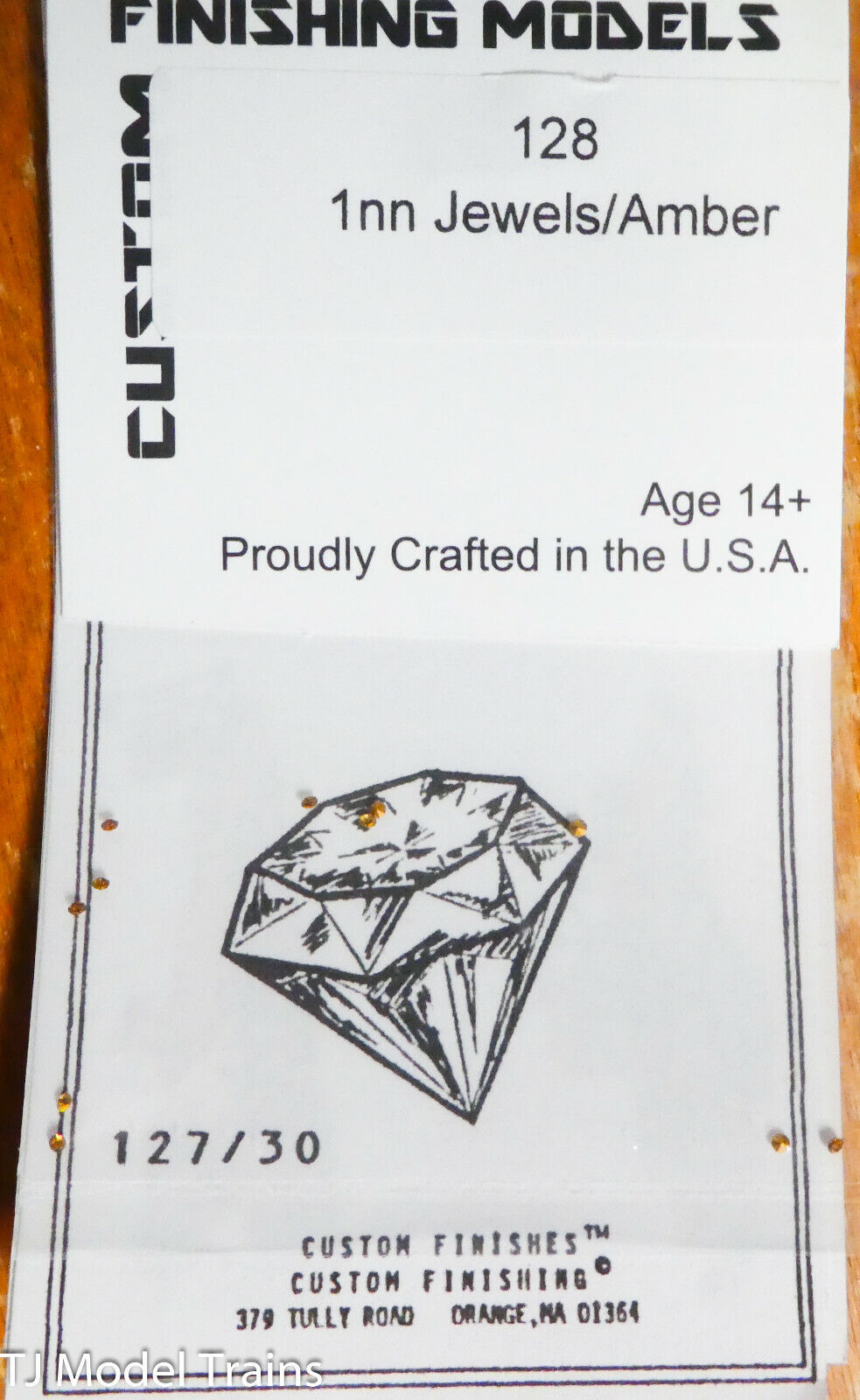 Custom Finishing Models HO #128 (1mm Jewels/Amber Color)