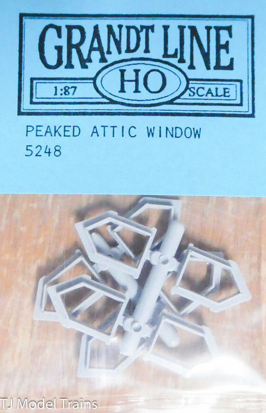 Grandt Line HO #5248 Window Attic Peaked Single Pane(8) Plastic