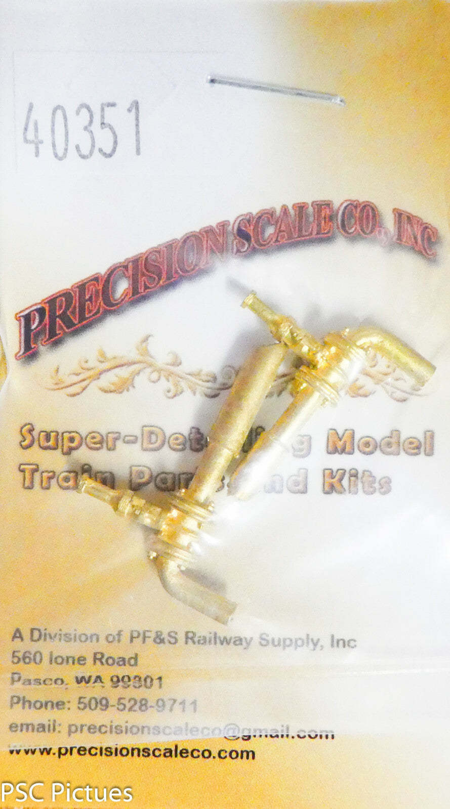 Precision Scale O #40351 Valves, Water Line Supply, Big Boy/Challenger (Brass)