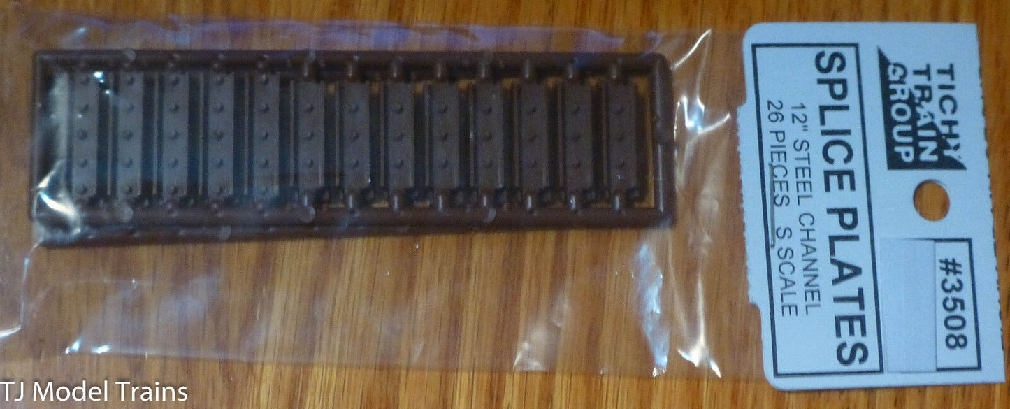 Tichy Train Group #3508 (S Scale) Splice Plates pkg(26, Rust Colored Styrene) -