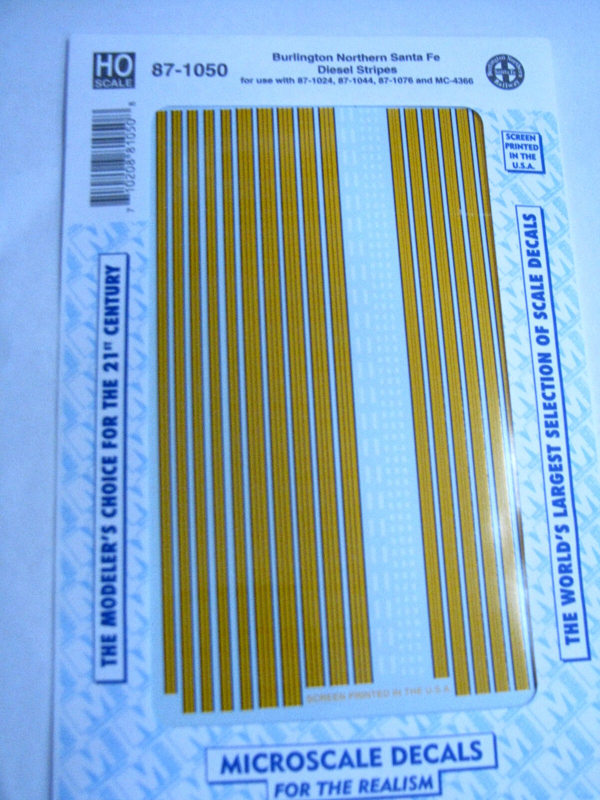 Microscale Decal HO #87-1050 BNSF "Diesel - Striping - use w/ 1024, 1044, 107