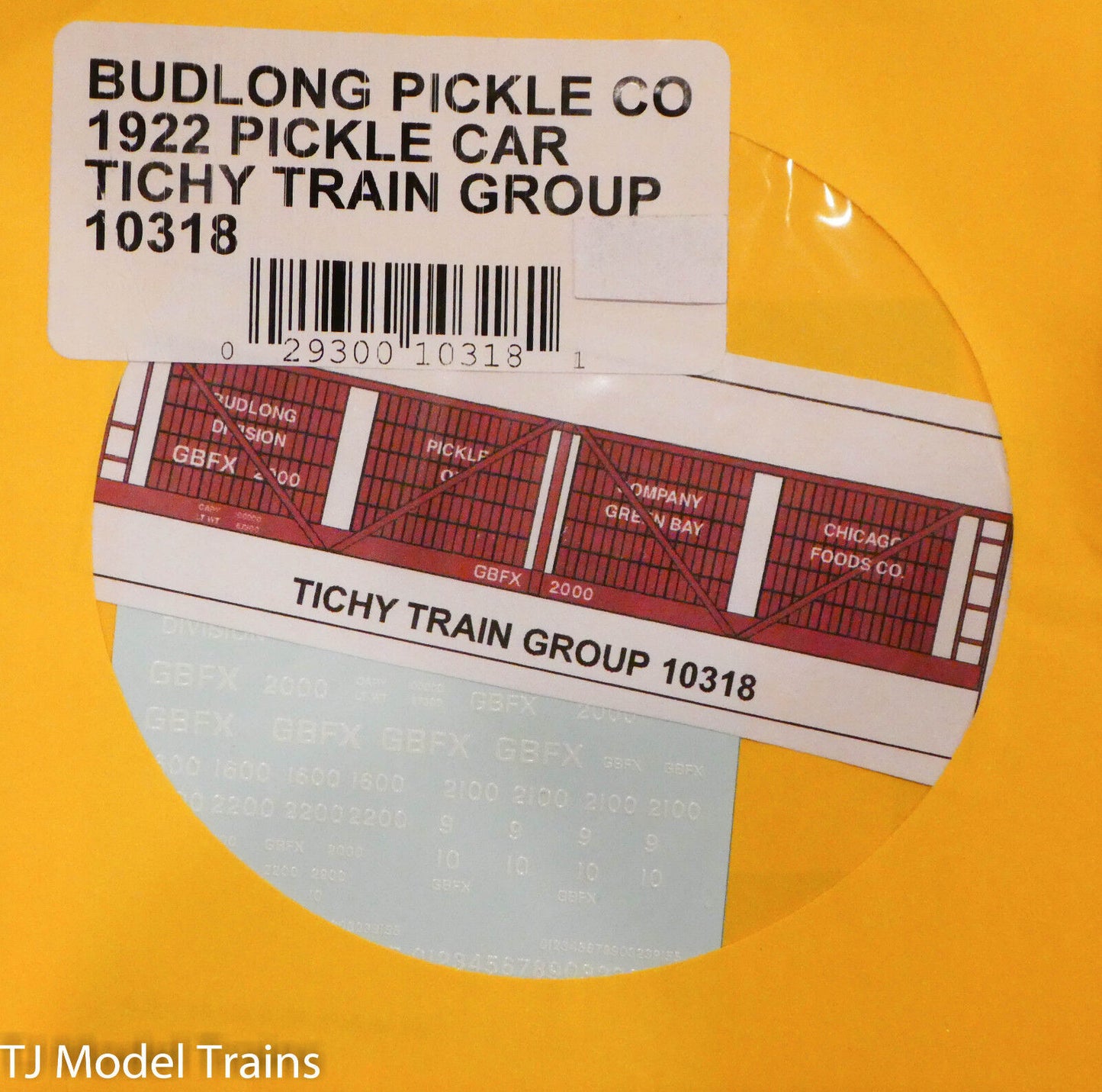 Tichy Train Group HO #10318 Budlong Pickle Co. 1922 Pickle Car (Decal)