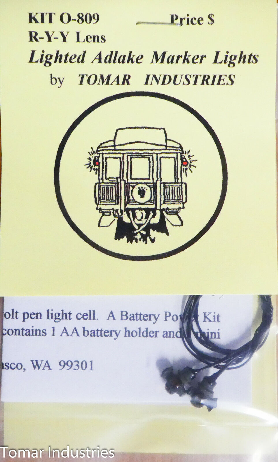 Tomar Industries #O-809 Lighted Adlake Marker Lights R-Y-Y (Bulb Lighting)
