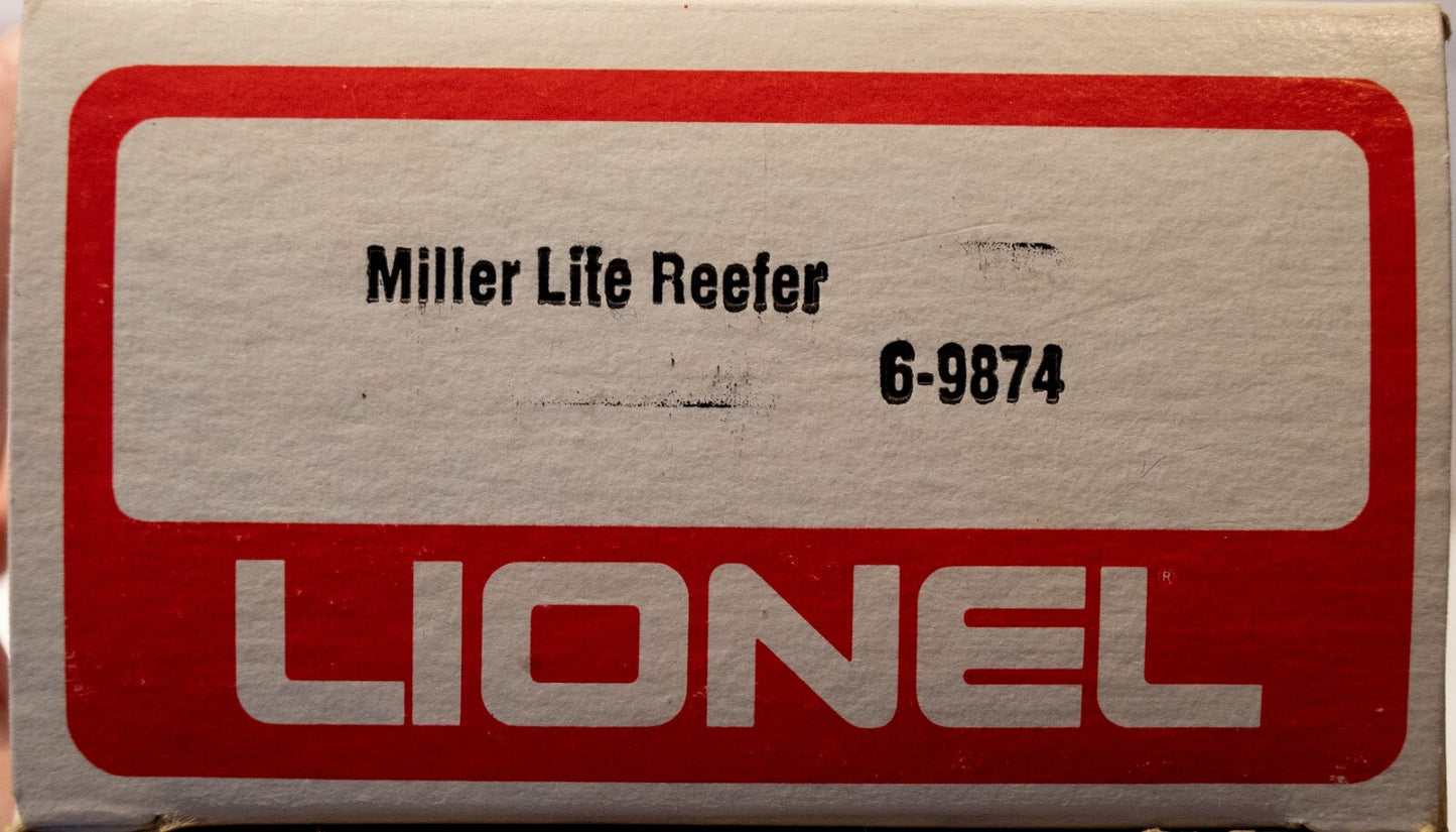 Lionel O Scale #6-9874 MILLER LITE BEER REEFER