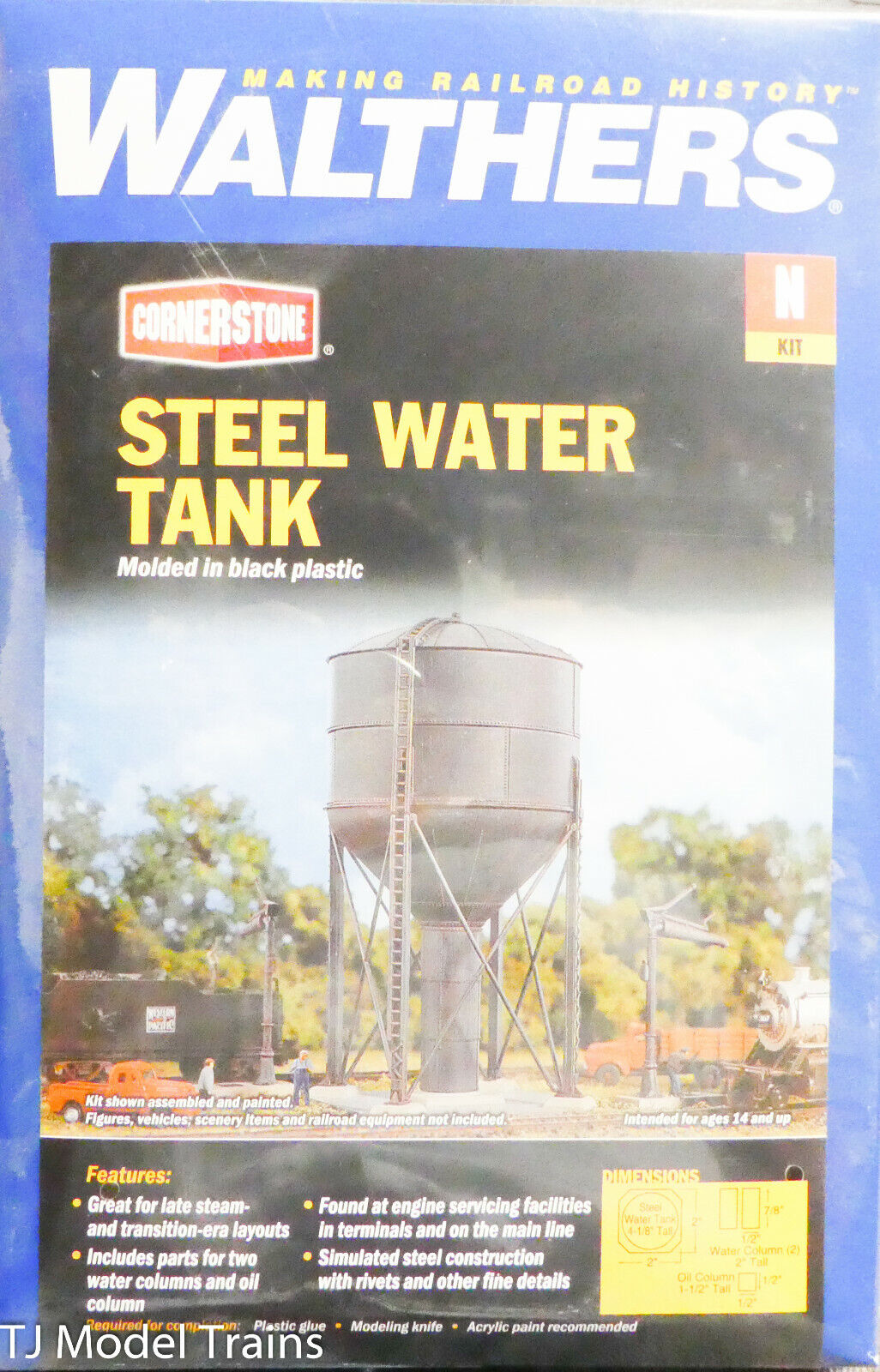 Walthers Cornerstone N #933-3817 Steel Water Tank (Plastic Kit) NEW