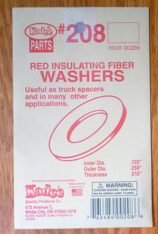 Kadee #208 Red Insulating Fiber Washers (Four Dozen or 48 pcs)