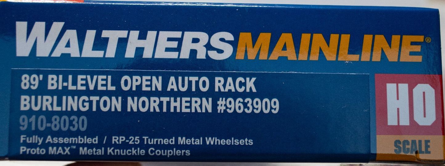 Walthers HO #910-8030 89' Flatcar w/Bi-Level Open Auto Rack - Ready to Run -- Bu