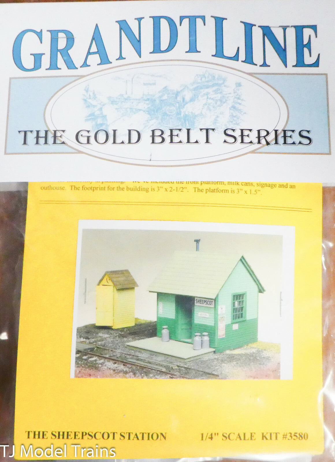 Grandt Line O #3580 Sheepscot Station -- Kit - 3 x 2-1/2"  (Plastic Kit) 1:48th