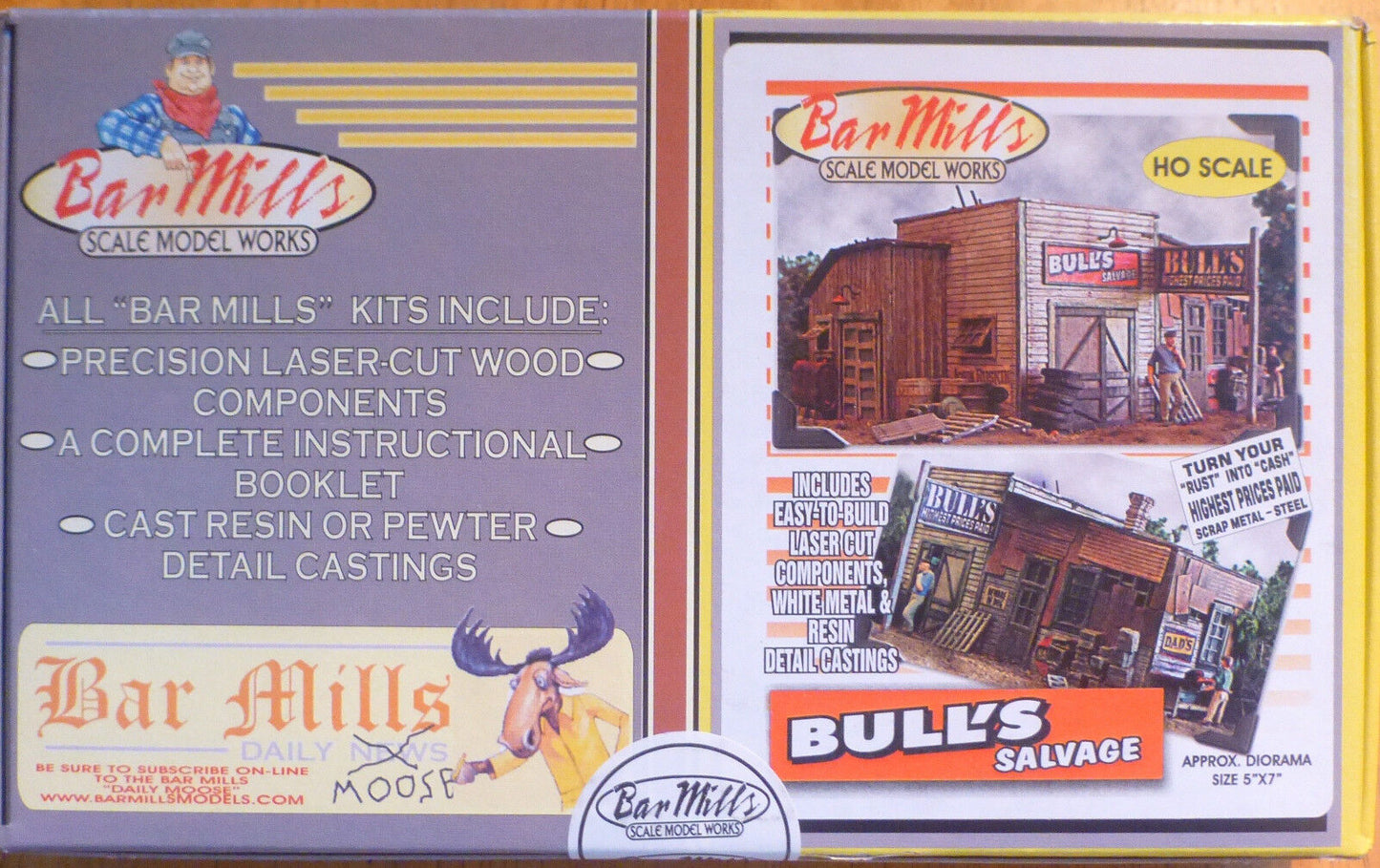 Bar Mills HO #452 Bull's Salvage -- Kit - 5 x 7" 12.7 x 12.7cm