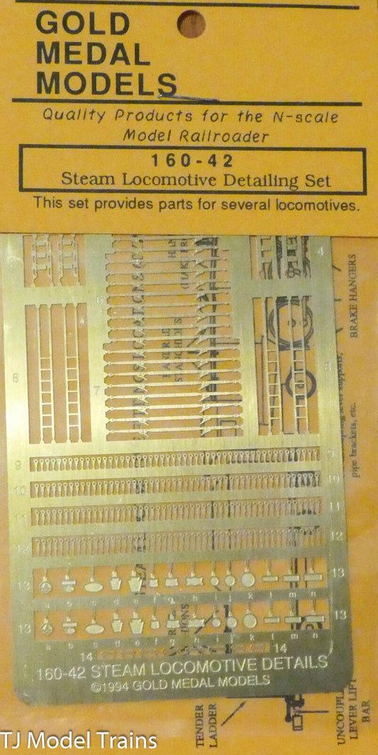 Gold Medal Models N #160-42 Steam Locomotive Detailing Set (Brass Etched)