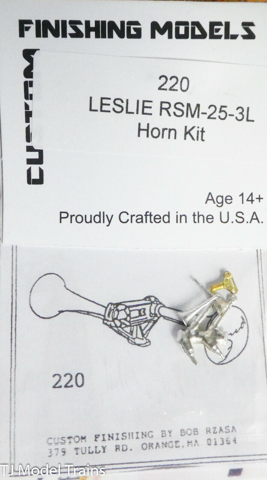 Custom Finishing Models HO #220 Leslie RSM-25-3L Horn Kit (White Metal)