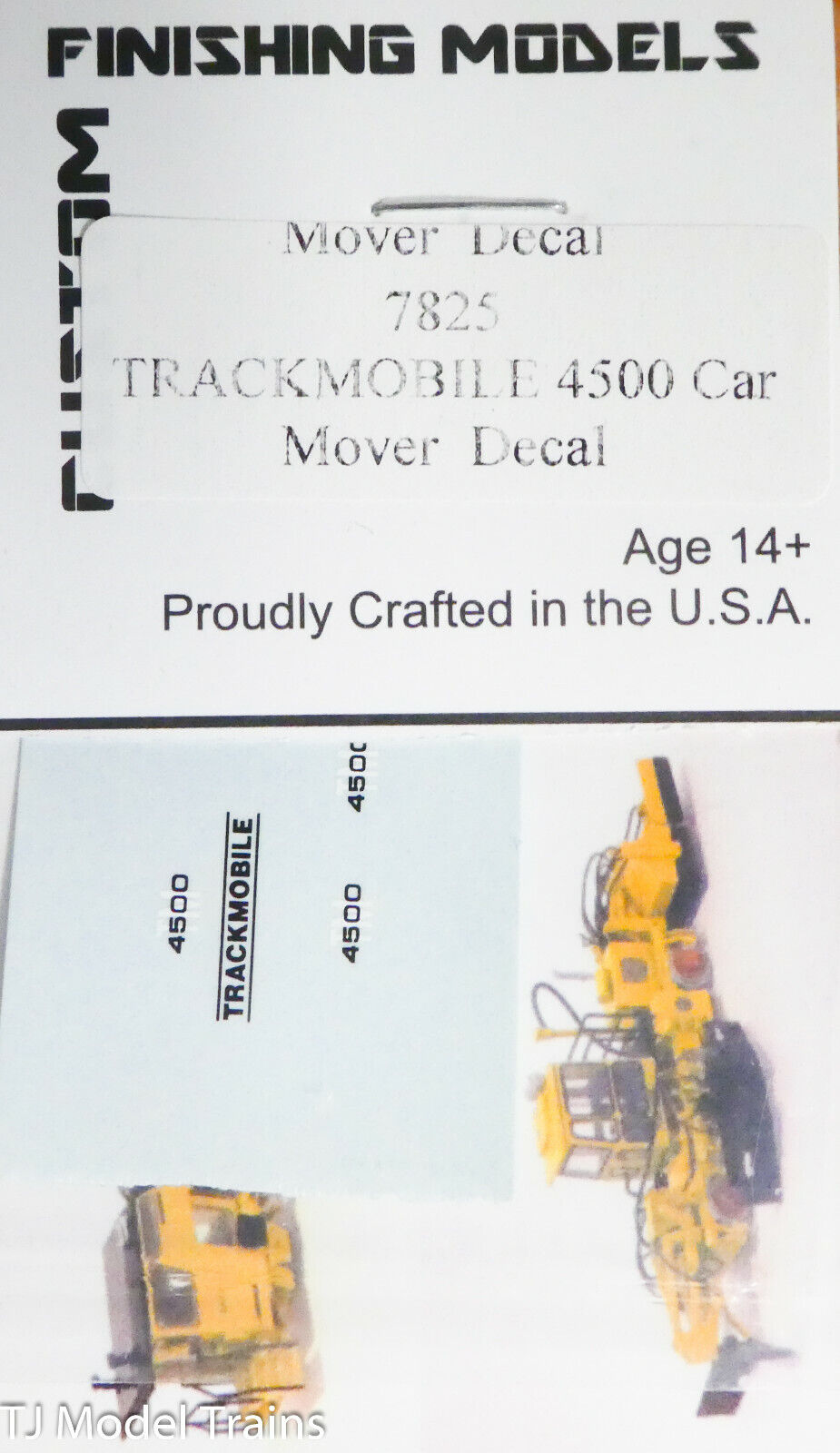 Custom Finishing Models HO #7825 Mover Decal / Trackmobile 4500 Car / Decal