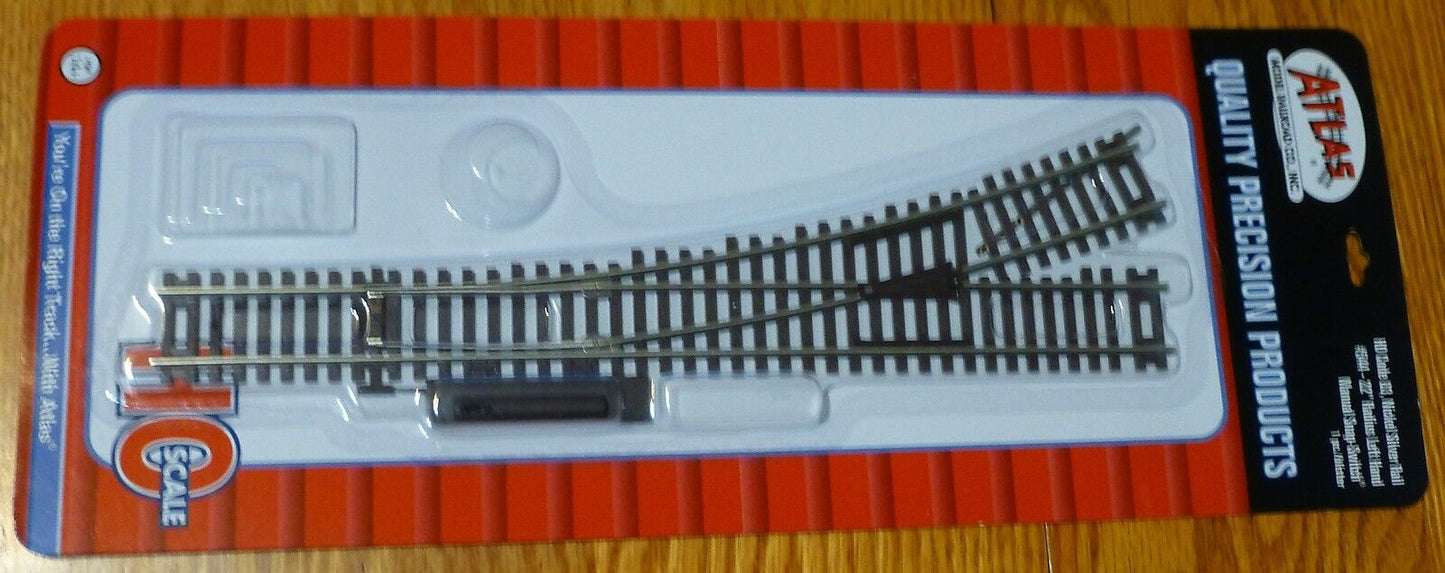 Atlas HO #544 Code 83 / 22" Radius Snap-Switch (R) -Manual -- Left Hand