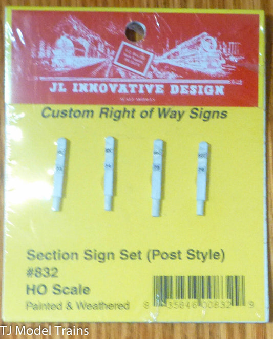 JL Innovative Design #832 Custom Railroad Right-of-Way Signs -- Section Sign Set