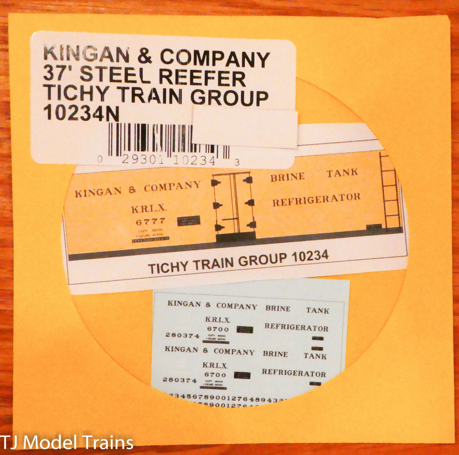 Tichy Train Group Decal 10234N Kingman & Company 37' Steel Reefer (De