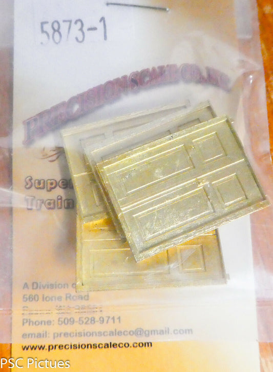 Precision Scale HO #5873.1 Door w/Frame, Double, 2-Panel Stardard, 54" Brass