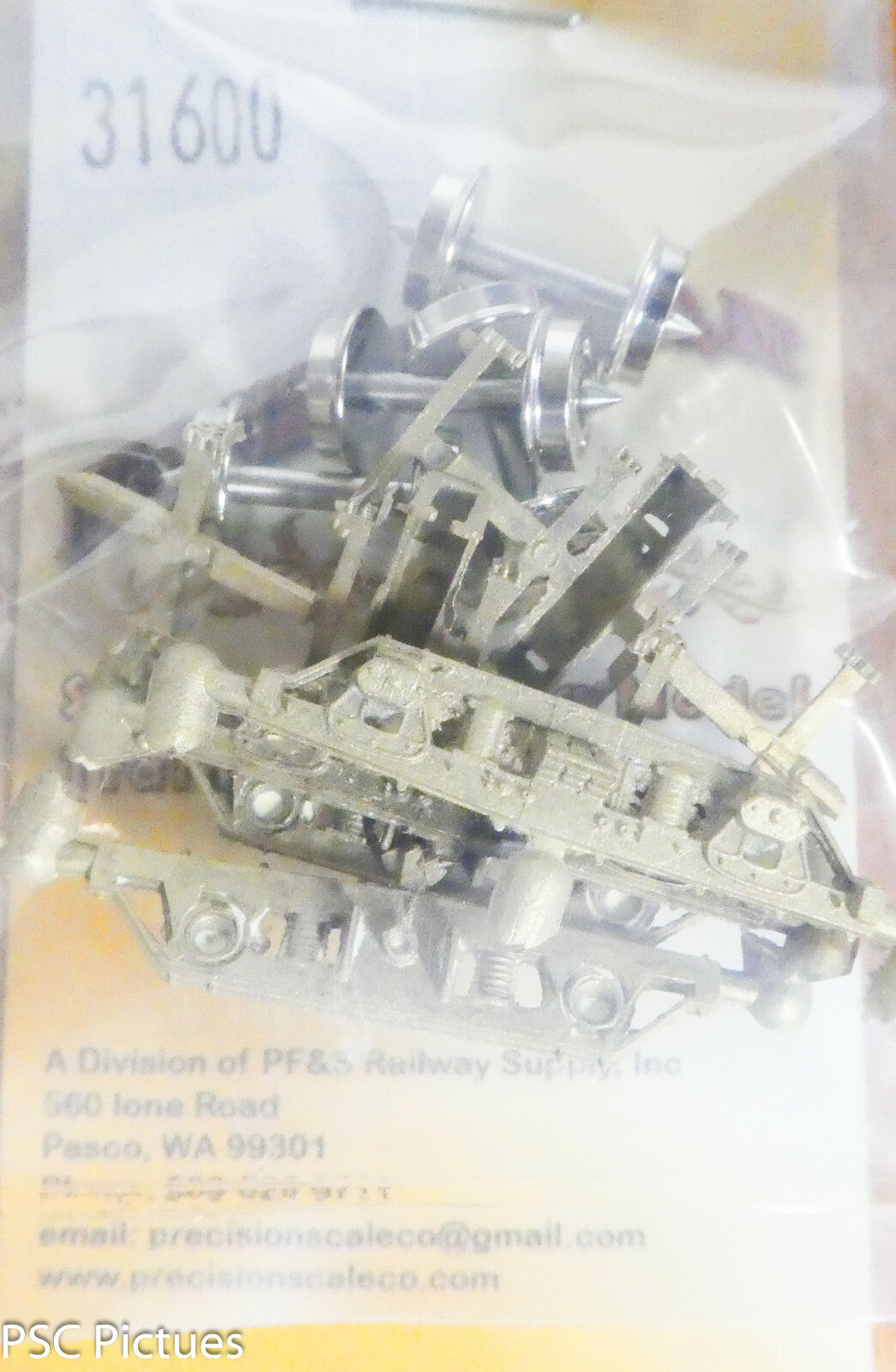 Precision Scale HOn3 #31600 Trucks, Pass Car, w/26" Wheels, 5'-0" WB (Brass)