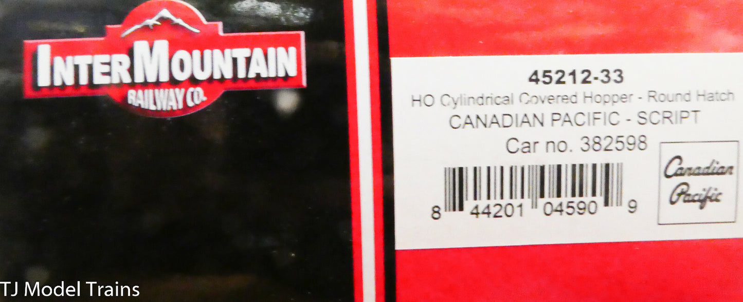 InterMountian HO #45212-33 (Rd #382598 CP) CANADIAN PACIFIC, Cylindrical Hopper