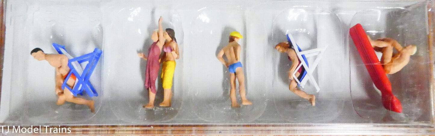 Preiser HO #10428 Recreation & Sports -- Beachgoers (3 Sitting, 3 Standing)
