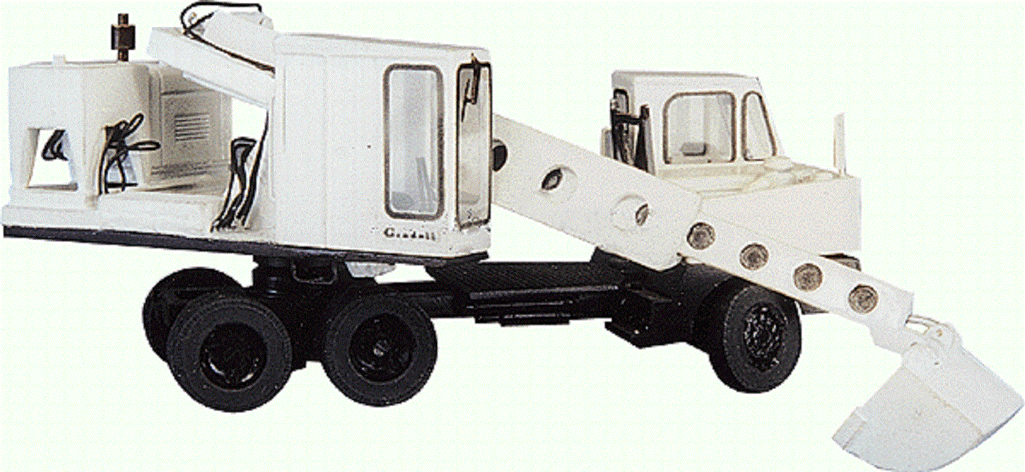 Custom Finishing Models HO #7084 Gradall Hyd. Excavator w/Hyrail Wheels/ Pewter