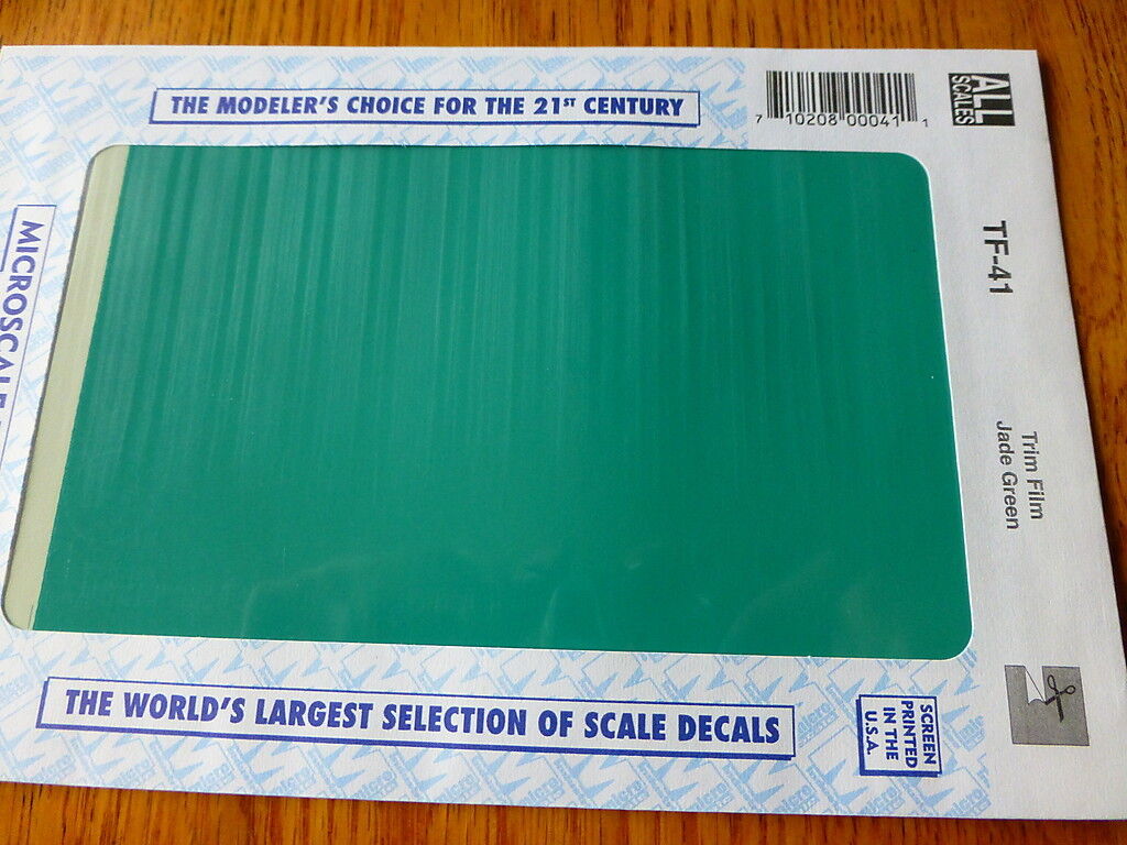 Microscale Decal #TF-41 Trim Film Jade Green / sheet measures aprox. 4-1/2 x 7"