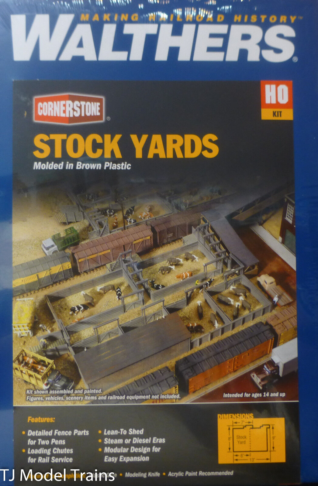 Walthers HO #933-3047 Stock Yards - 2 Pens -- Kit - 9 x 7" 22.9 x 17.8cm