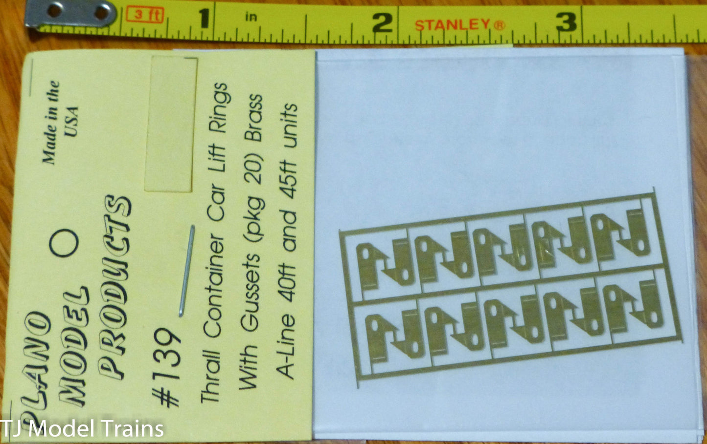 Plano HO #139 Lift Rings w/Gussets (40-45' Wells) -- For Container Cars