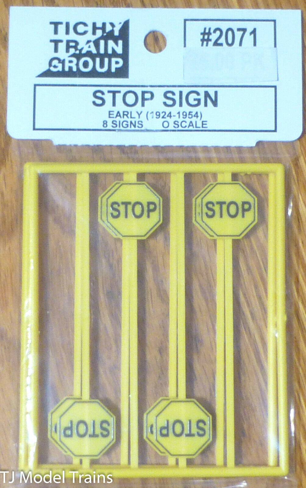 Tichy Train Group #2071 (O Scale) Yellow Stop Signs (8 in pkg) 1924-1954