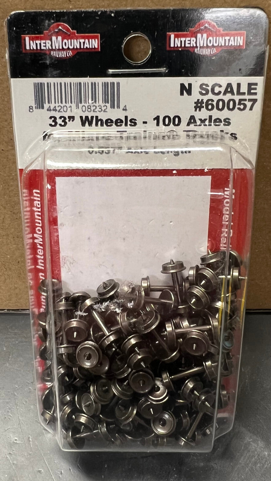 InterMountain N Scale 60057- 33"  Wheels - 100 Axles - 0.537" Axle Length-