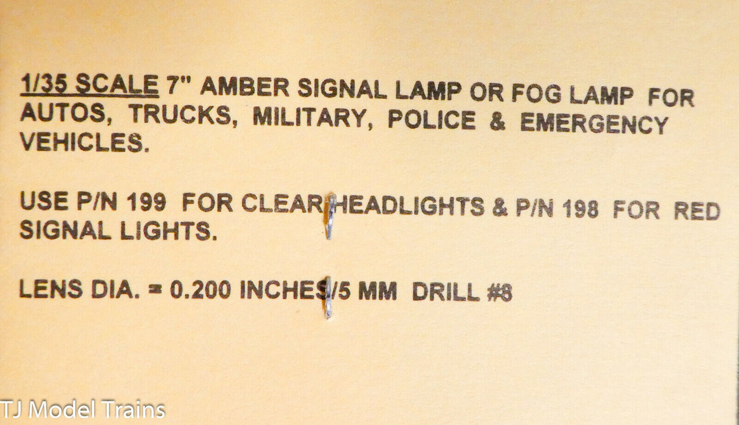 M.V. Products #197 Headlight Lens Set -- .200" / 5mm ( Amber )