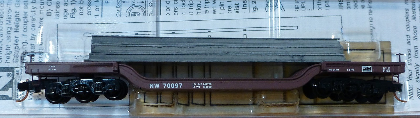 Micro-Trains Line #10900240 Norfolk & Western Railroad HW Depressed Flat w/Load
