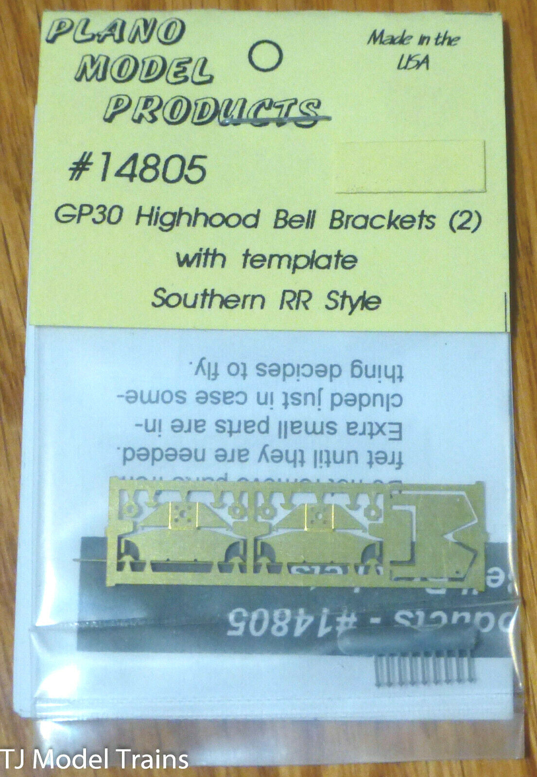 Plano HO #14805 GP30 Highhood Bell Brackets (2) with template Southern RR Style