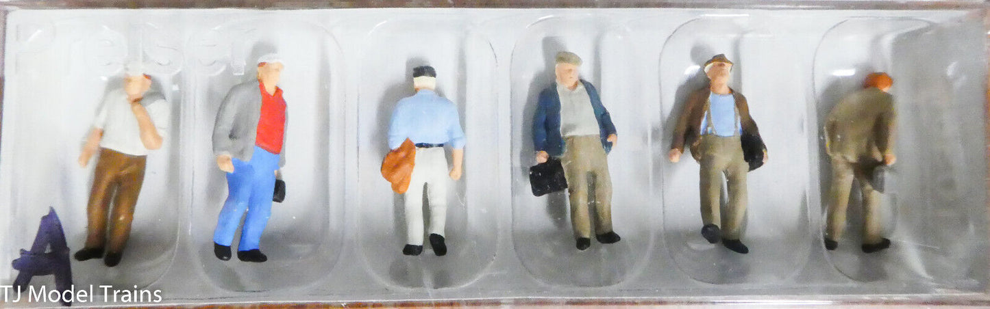 Preiser HO #10366A Spectators -- Male Commuters (Figures) Painted