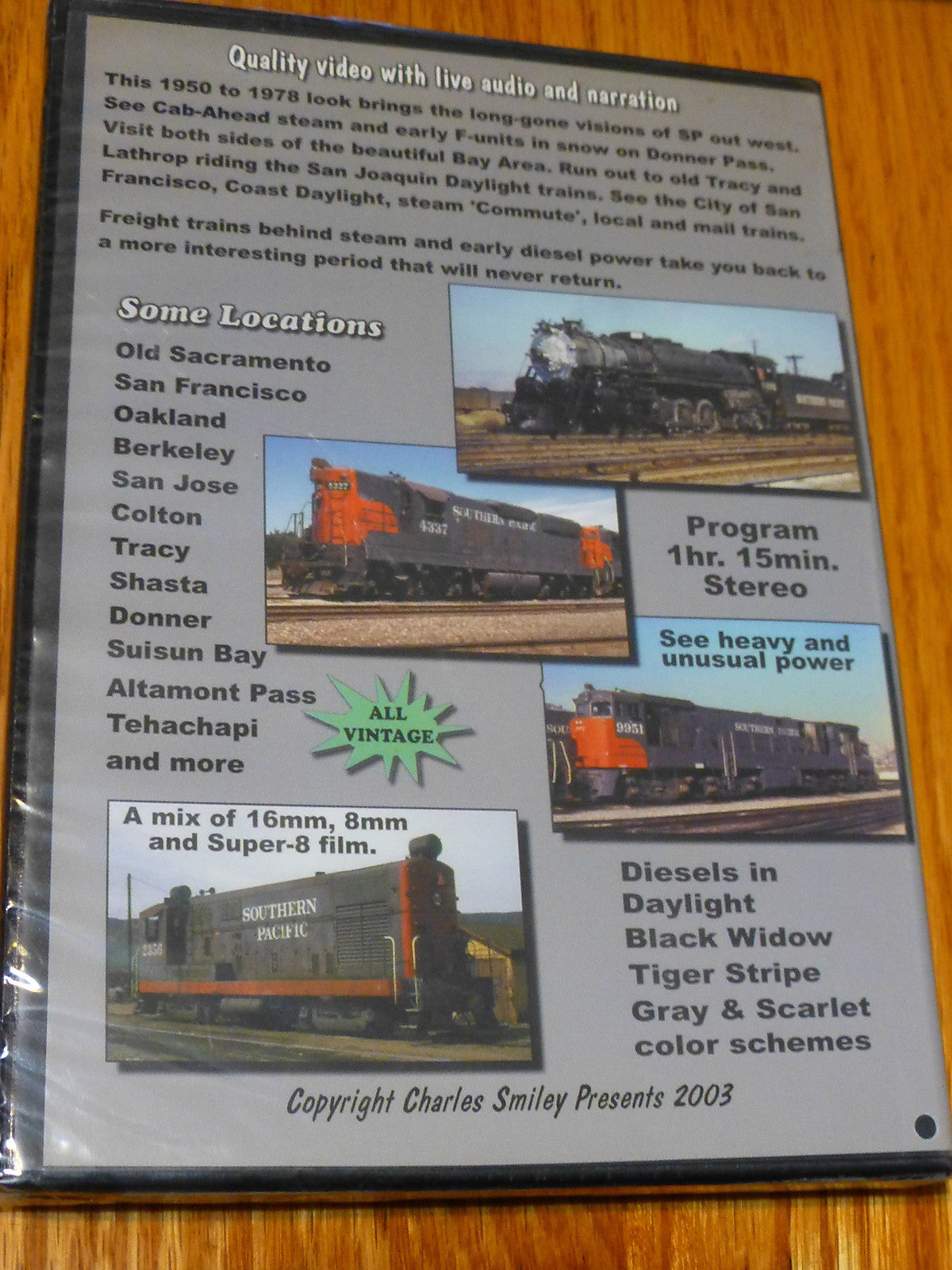 Charles Smiley DVD #D-125 SP Vintage West (Passenger, Freight , Diesel & Steam)