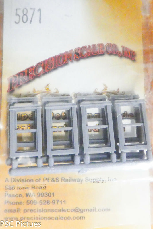 Precision Scale HO #5871 Windows, Double-Hung, 2-Pane w/Frame, 22" x 42"(Plastic